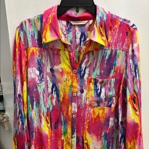 Soft surrounding embroidered Colorful Abstract shirt